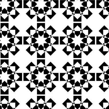 Haçlı, çizgili, çizgili soyut geometrik desen. Kusursuz vektör arkaplanı. Beyaz ve siyah süs. Modern retiküle grafik tasarımı.