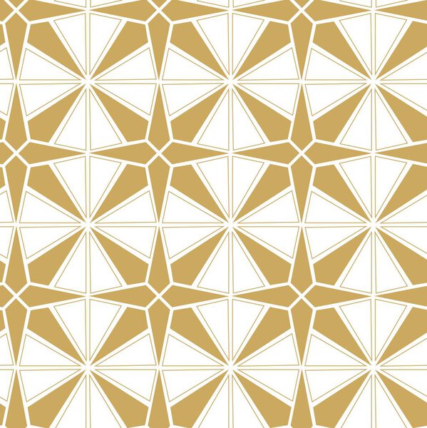 Abstract geometric pattern with squares, stripes, lines. Seamless vector background. White and gold ornament. Modern graphic design.