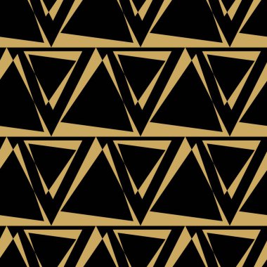 Haçlı, çizgili, çizgili soyut geometrik desen. Kusursuz vektör arkaplanı. Siyah ve altın süs. Modern retiküle grafik tasarımı.