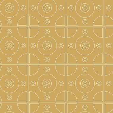 Haçlı, çizgili, çizgili soyut geometrik desen. Kusursuz vektör arkaplanı. Beyaz ve altın süs. Modern retiküle grafik tasarımı.