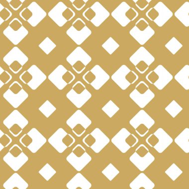Haçlı, çizgili, çizgili soyut geometrik desen. Kusursuz vektör arkaplanı. Beyaz ve altın süs. Modern retiküle grafik tasarımı.