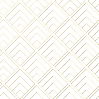 Haçlı, çizgili, çizgili soyut geometrik desen. Kusursuz vektör arkaplanı. Beyaz ve altın süs. Modern retiküle grafik tasarımı.