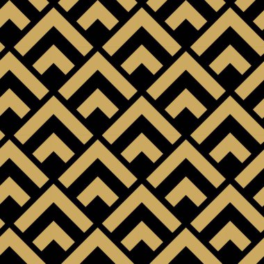Haçlı, çizgili, çizgili soyut geometrik desen. Kusursuz vektör arkaplanı. Siyah ve altın süs. Modern retiküle grafik tasarımı.