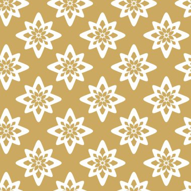 Haçlı, çizgili, çizgili soyut geometrik desen. Kusursuz vektör arkaplanı. Beyaz ve altın süs. Modern retiküle grafik tasarımı.