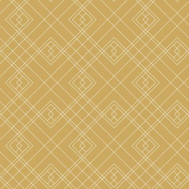 Haçlı, çizgili, çizgili soyut geometrik desen. Kusursuz vektör arkaplanı. Beyaz ve altın süs. Modern retiküle grafik tasarımı.