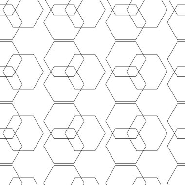 Haçlı, çizgili, çizgili soyut geometrik desen. Kusursuz vektör arkaplanı. Beyaz ve siyah süs. Modern retiküle grafik tasarımı.