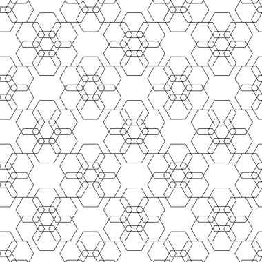 Haçlı, çizgili, çizgili soyut geometrik desen. Kusursuz vektör arkaplanı. Beyaz ve siyah süs. Modern retiküle grafik tasarımı.