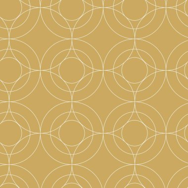 Haçlı, çizgili, çizgili soyut geometrik desen. Kusursuz vektör arkaplanı. Beyaz ve altın süs. Modern retiküle grafik tasarımı.