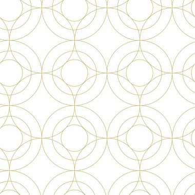 Haçlı, çizgili, çizgili soyut geometrik desen. Kusursuz vektör arkaplanı. Beyaz ve altın süs. Modern retiküle grafik tasarımı.