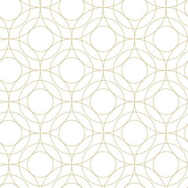 Haçlı, çizgili, çizgili soyut geometrik desen. Kusursuz vektör arkaplanı. Beyaz ve altın süs. Modern retiküle grafik tasarımı.