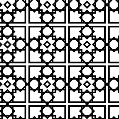 Haçlı, çizgili, çizgili soyut geometrik desen. Kusursuz vektör arkaplanı. Beyaz ve siyah süs. Modern retiküle grafik tasarımı.