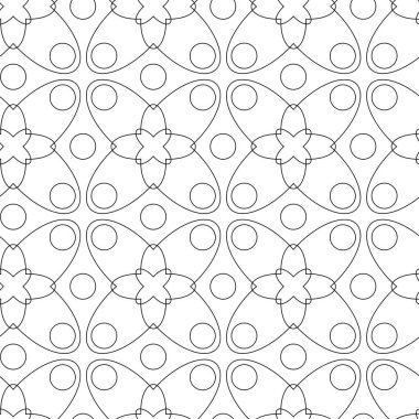 Haçlı, çizgili, çizgili soyut geometrik desen. Kusursuz vektör arkaplanı. Beyaz ve siyah süs. Modern retiküle grafik tasarımı.