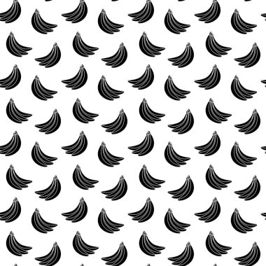 Beyaz arka planda basit, pürüzsüz muz deseni. Paket kağıdı, hediye kartı, poster, afiş tasarımı. Ev dekorasyonu, modern tekstil baskısı. Yazın parlak geometrik meyveler desenli.