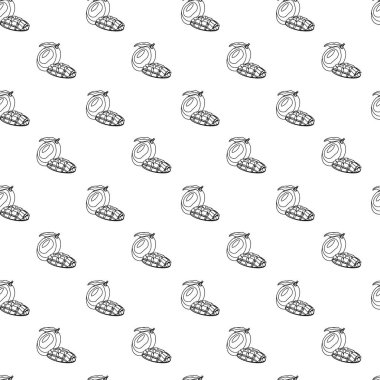 Mango, beyaz arka planda pürüzsüz bir desen çiziyor. Paket kağıdı, hediye kartı, poster, afiş tasarımı. Ev dekorasyonu, modern tekstil baskısı. Yazın parlak geometrik meyveler desenli.