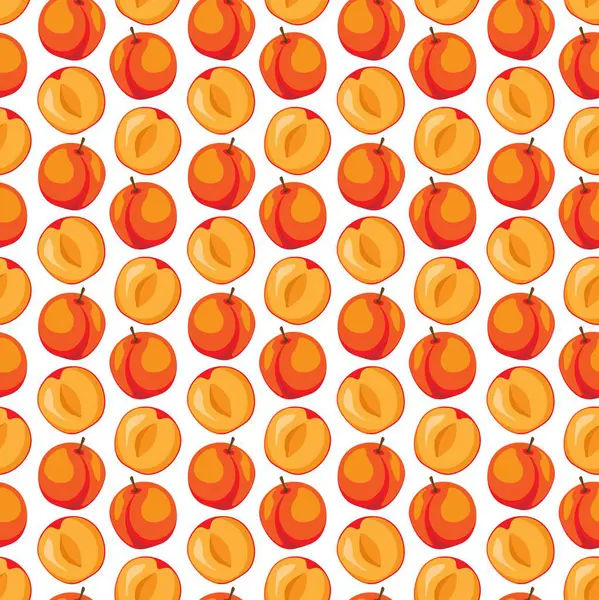 Beyaz arka planda kayısı meyvesi düz, dikişsiz desen. Paket kağıdı, hediye kartı, poster, afiş tasarımı. Ev dekorasyonu, modern tekstil baskısı. Yazın parlak geometrik meyveler desenli.