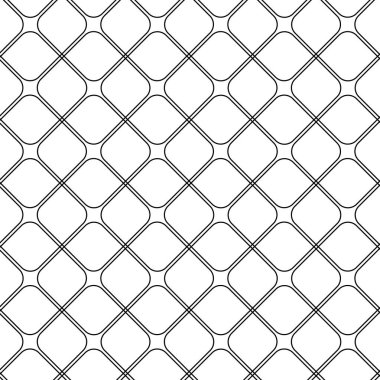 Karesi, çizgileri ve beyaz arkaplanı olan soyut geometrik desen. Kusursuz bir vektör arka planı. Grafiksel modern model. Beyaz ve siyah desen.