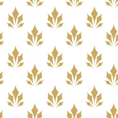 Kareler, haçlar, çizgiler ve çizgilerle soyut geometrik desen. Kusursuz vektör arkaplanı. Beyaz ve altın süs. Modern retiküle grafik tasarımı.