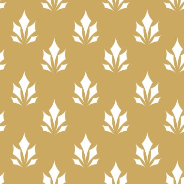 Kareler, haçlar, çizgiler ve çizgilerle soyut geometrik desen. Kusursuz vektör arkaplanı. Beyaz ve altın süs. Modern retiküle grafik tasarımı.