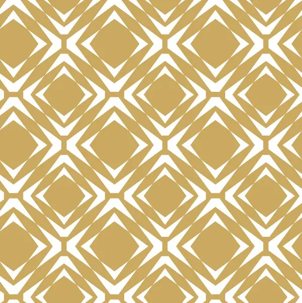 Kareler, haçlar, çizgiler ve çizgilerle soyut geometrik desen. Kusursuz vektör arkaplanı. Beyaz ve altın süs. Modern retiküle grafik tasarımı.