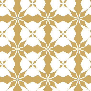 Haçlı, çizgili, çizgili soyut geometrik desen. Kusursuz vektör arkaplanı. Beyaz ve altın süs. Modern retiküle grafik tasarımı.