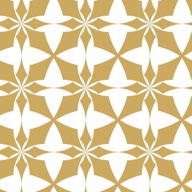Haçlı, çizgili, çizgili soyut geometrik desen. Kusursuz vektör arkaplanı. Beyaz ve altın süs. Modern retiküle grafik tasarımı.