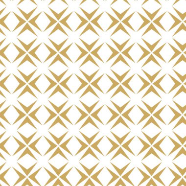 Haçlı, çizgili, çizgili soyut geometrik desen. Kusursuz vektör arkaplanı. Beyaz ve altın süs. Modern retiküle grafik tasarımı.