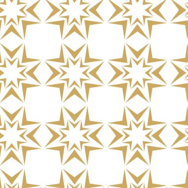 Haçlı, çizgili, çizgili soyut geometrik desen. Kusursuz vektör arkaplanı. Beyaz ve altın süs. Modern retiküle grafik tasarımı.