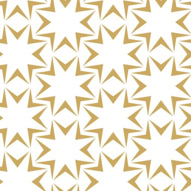 Haçlı, çizgili, çizgili soyut geometrik desen. Kusursuz vektör arkaplanı. Beyaz ve altın süs. Modern retiküle grafik tasarımı.