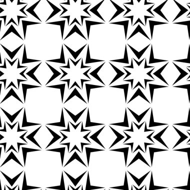 Haçlı, çizgili, çizgili soyut geometrik desen. Kusursuz vektör arkaplanı. Beyaz ve siyah süs. Modern retiküle grafik tasarımı.