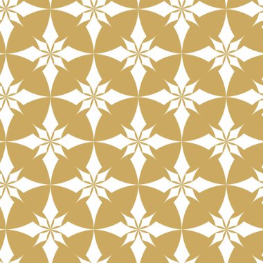 Haçlı, çizgili, çizgili soyut geometrik desen. Kusursuz vektör arkaplanı. Beyaz ve altın süs. Modern retiküle grafik tasarımı.
