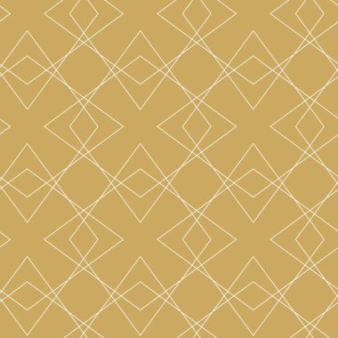 Haçlı, çizgili, çizgili soyut geometrik desen. Kusursuz vektör arkaplanı. Beyaz ve altın süs. Modern retiküle grafik tasarımı.