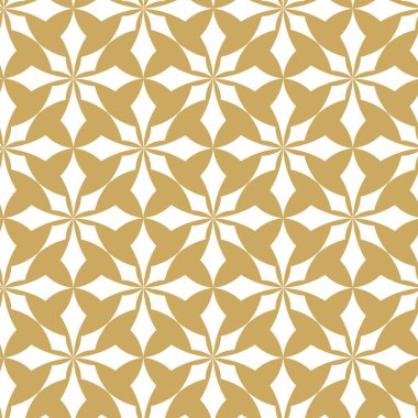 Haçlı, çizgili, çizgili soyut geometrik desen. Kusursuz vektör arkaplanı. Beyaz ve altın süs. Modern retiküle grafik tasarımı.
