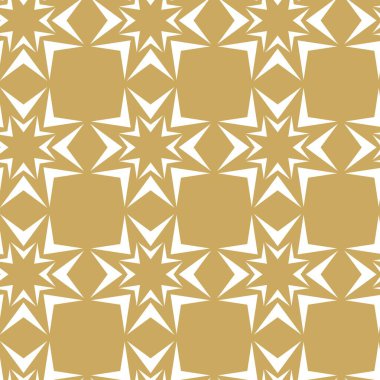 Haçlı, çizgili, çizgili soyut geometrik desen. Kusursuz vektör arkaplanı. Beyaz ve altın süs. Modern retiküle grafik tasarımı.