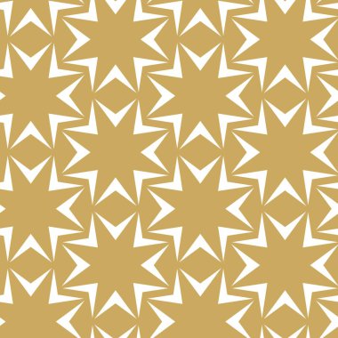 Haçlı, çizgili, çizgili soyut geometrik desen. Kusursuz vektör arkaplanı. Beyaz ve altın süs. Modern retiküle grafik tasarımı.