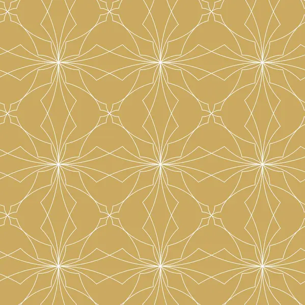 Haçlı, çizgili, çizgili soyut geometrik desen. Kusursuz vektör arkaplanı. Beyaz ve altın süs. Modern retiküle grafik tasarımı.