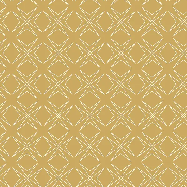 Haçlı, çizgili, çizgili soyut geometrik desen. Kusursuz vektör arkaplanı. Beyaz ve altın süs. Modern retiküle grafik tasarımı.