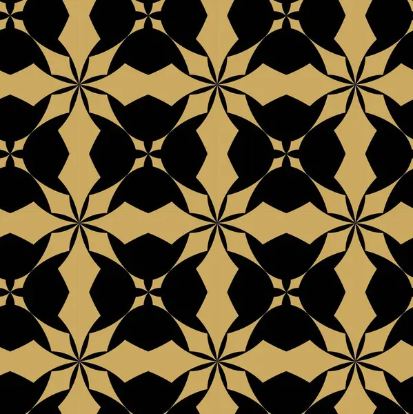 Haçlı, çizgili, çizgili soyut geometrik desen. Kusursuz vektör arkaplanı. Siyah ve altın süs. Modern retiküle grafik tasarımı.