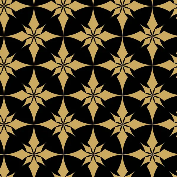 Haçlı, çizgili, çizgili soyut geometrik desen. Kusursuz vektör arkaplanı. Siyah ve altın süs. Modern retiküle grafik tasarımı.