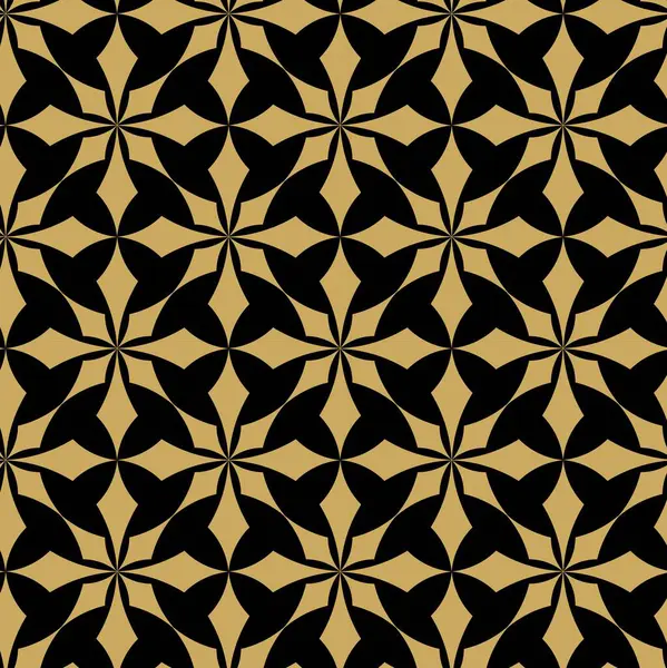 Haçlı, çizgili, çizgili soyut geometrik desen. Kusursuz vektör arkaplanı. Siyah ve altın süs. Modern retiküle grafik tasarımı.