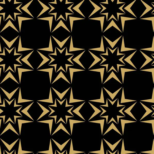 Haçlı, çizgili, çizgili soyut geometrik desen. Kusursuz vektör arkaplanı. Siyah ve altın süs. Modern retiküle grafik tasarımı.