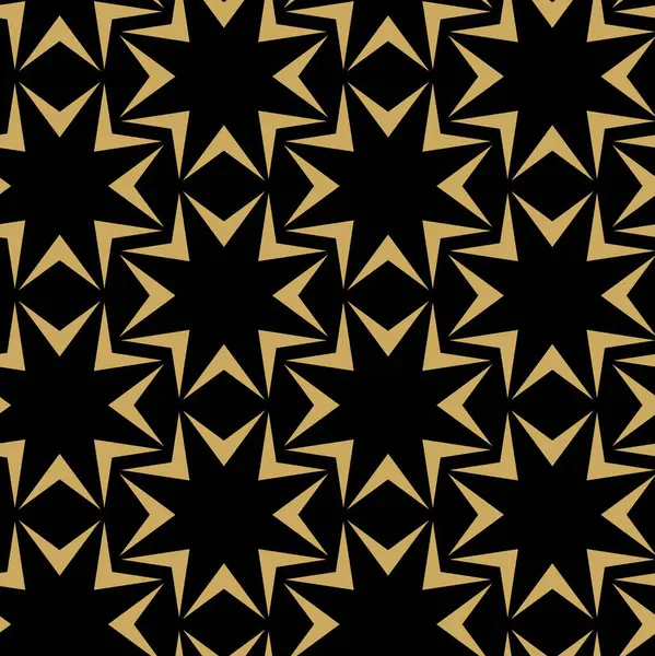 Haçlı, çizgili, çizgili soyut geometrik desen. Kusursuz vektör arkaplanı. Siyah ve altın süs. Modern retiküle grafik tasarımı.