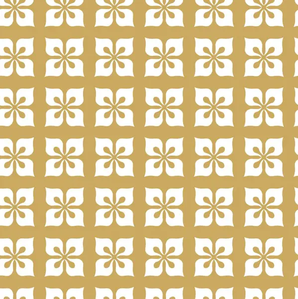 Kareler, haçlar, çizgiler ve çizgilerle soyut geometrik desen. Kusursuz vektör arkaplanı. Beyaz ve altın süs. Modern retiküle grafik tasarımı.