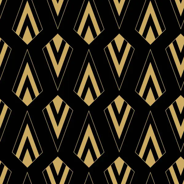 Kareler, haçlar, çizgiler ve çizgilerle soyut geometrik desen. Kusursuz vektör arkaplanı. Siyah ve altın süs. Modern retiküle grafik tasarımı.