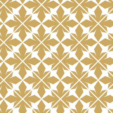 Haçlı, çizgili, çizgili soyut geometrik desen. Kusursuz vektör arkaplanı. Beyaz ve altın süs. Modern retiküle grafik tasarımı.