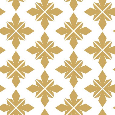 Haçlı, çizgili, çizgili soyut geometrik desen. Kusursuz vektör arkaplanı. Beyaz ve altın süs. Modern retiküle grafik tasarımı.