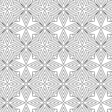 Haçlı, çizgili, çizgili soyut geometrik desen. Kusursuz vektör arkaplanı. Beyaz ve siyah süs. Modern retiküle grafik tasarımı.