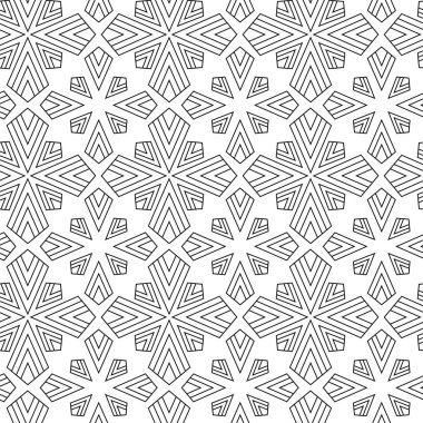 Haçlı, çizgili, çizgili soyut geometrik desen. Kusursuz vektör arkaplanı. Beyaz ve siyah süs. Modern retiküle grafik tasarımı.