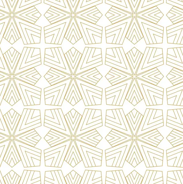 Haçlı, çizgili, çizgili soyut geometrik desen. Kusursuz vektör arkaplanı. Beyaz ve altın süs. Modern retiküle grafik tasarımı.