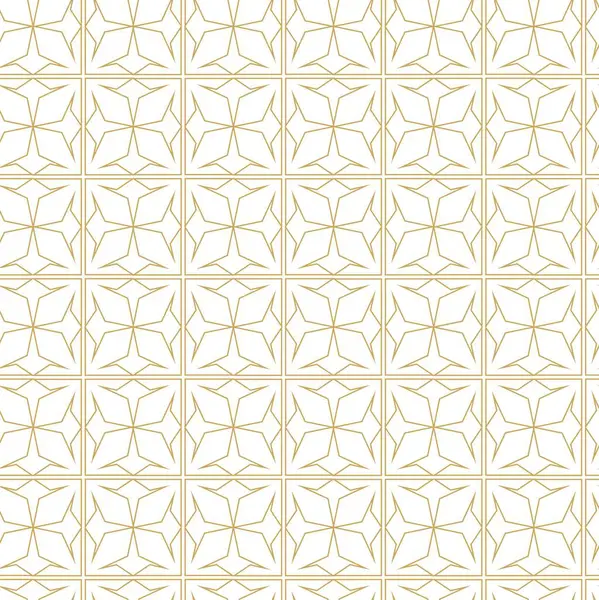 Haçlı, çizgili, çizgili soyut geometrik desen. Kusursuz vektör arkaplanı. Beyaz ve altın süs. Modern retiküle grafik tasarımı.