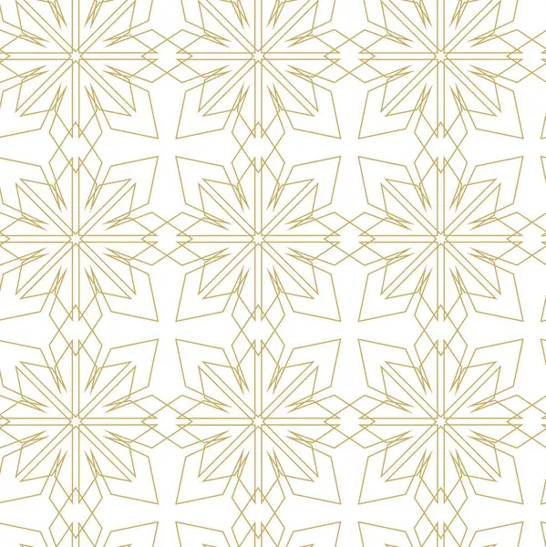 Haçlı, çizgili, çizgili soyut geometrik desen. Kusursuz vektör arkaplanı. Beyaz ve altın süs. Modern retiküle grafik tasarımı.